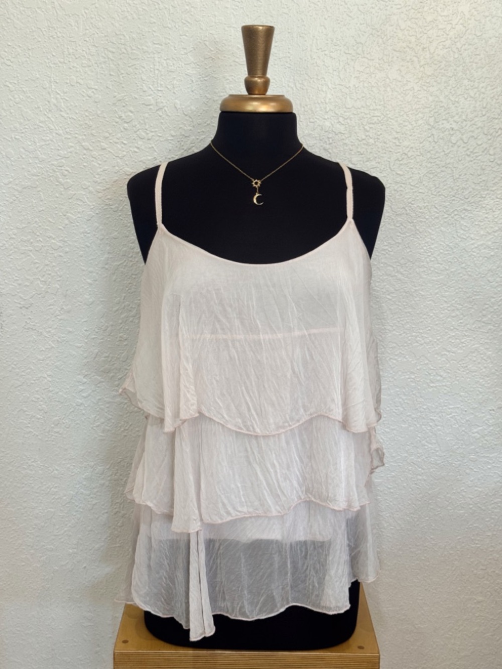 Women's Layered Spaghetti Strap Camisole in Light Pink